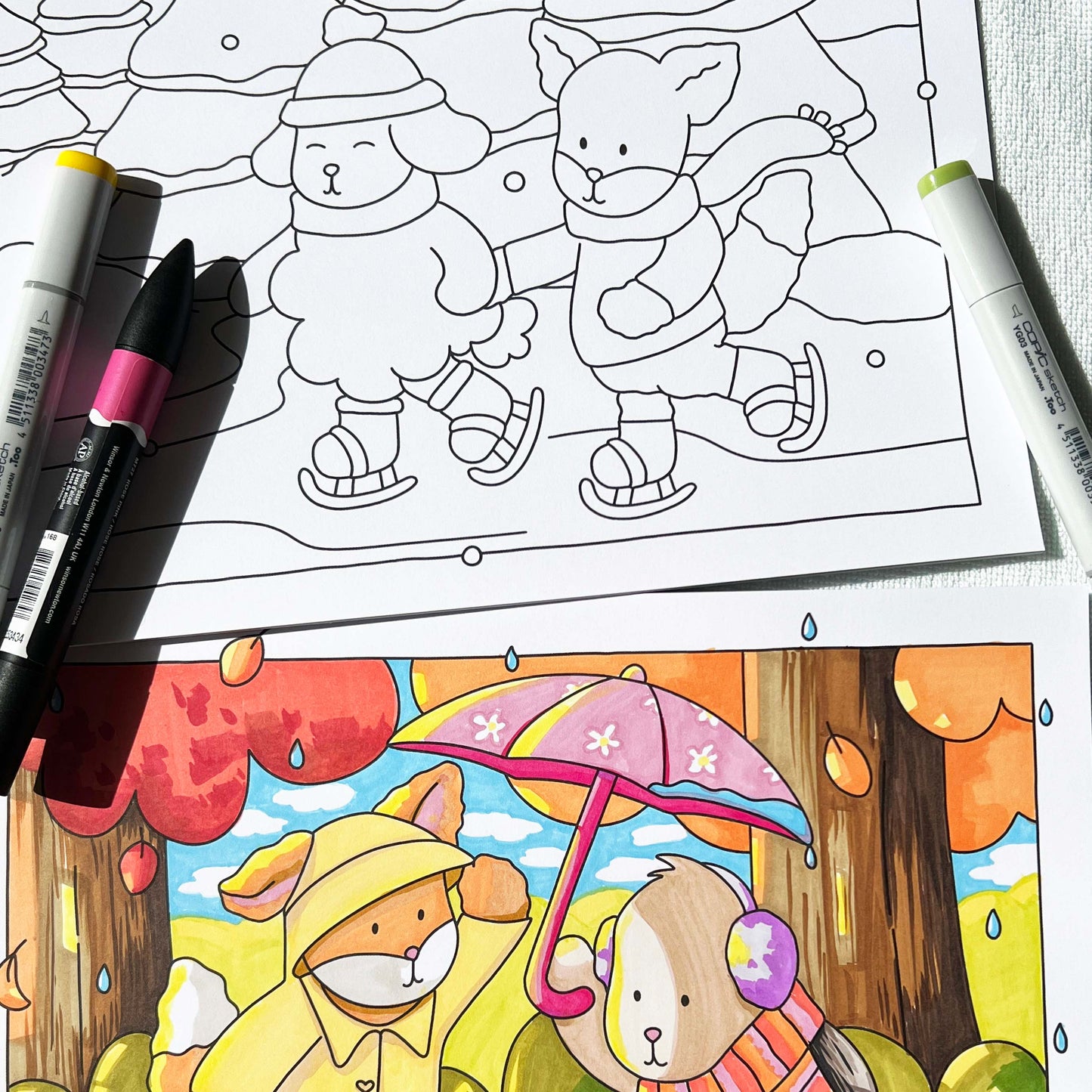 CUTE & COZY Amigos Canarios adult coloring book Vol.2 finished