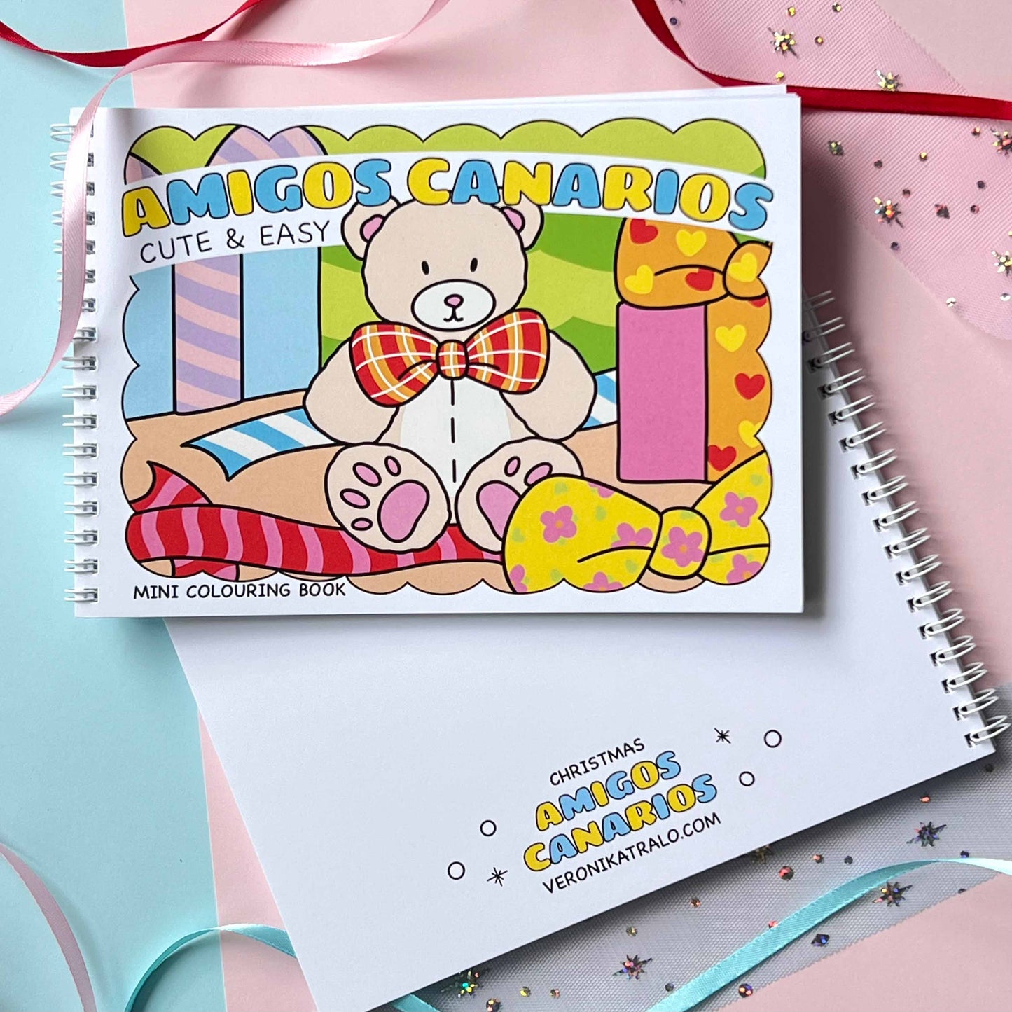 Amigos Canarios cute and easy bold christmas coloring book