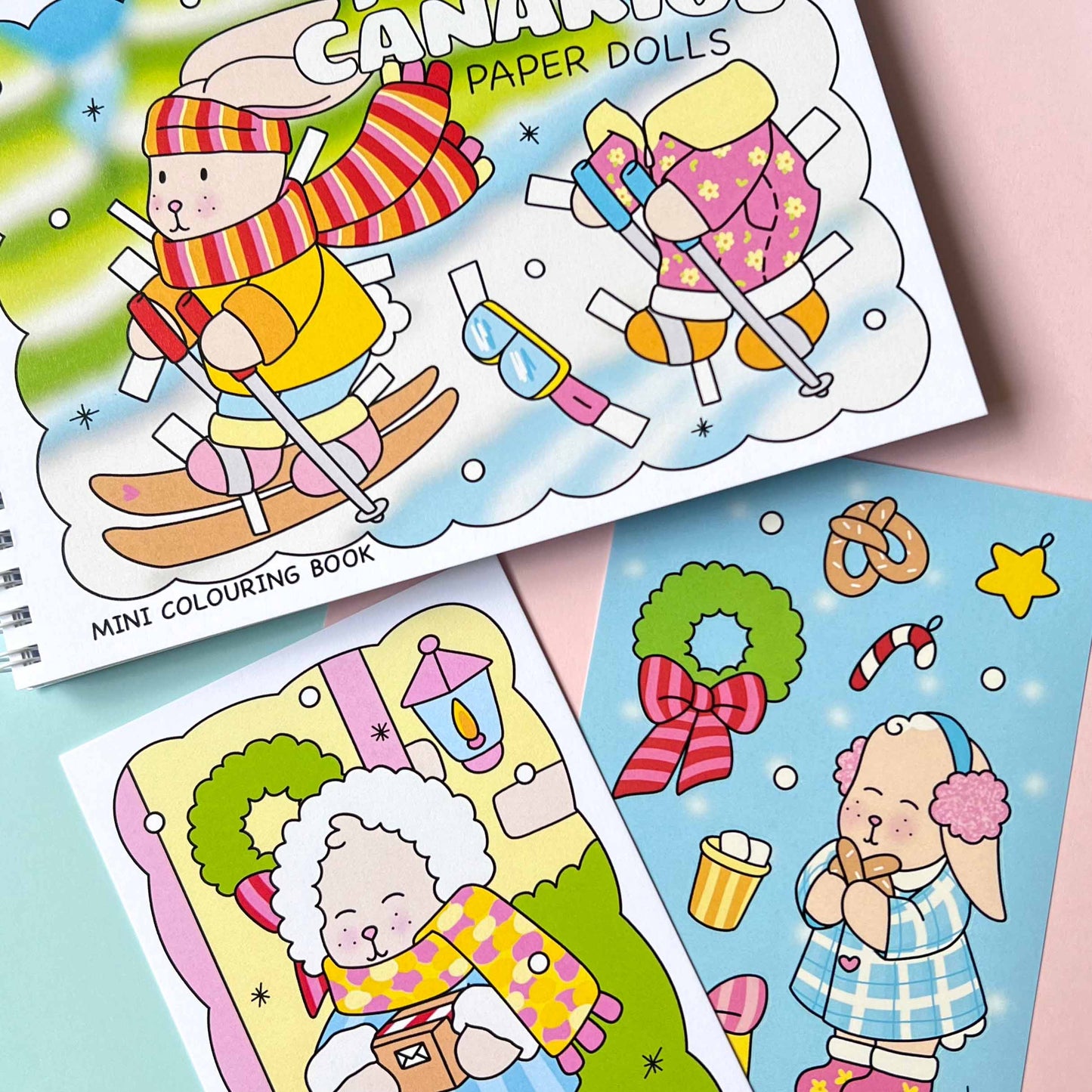 Amigos Canarios paperdolls winter coloring book full set