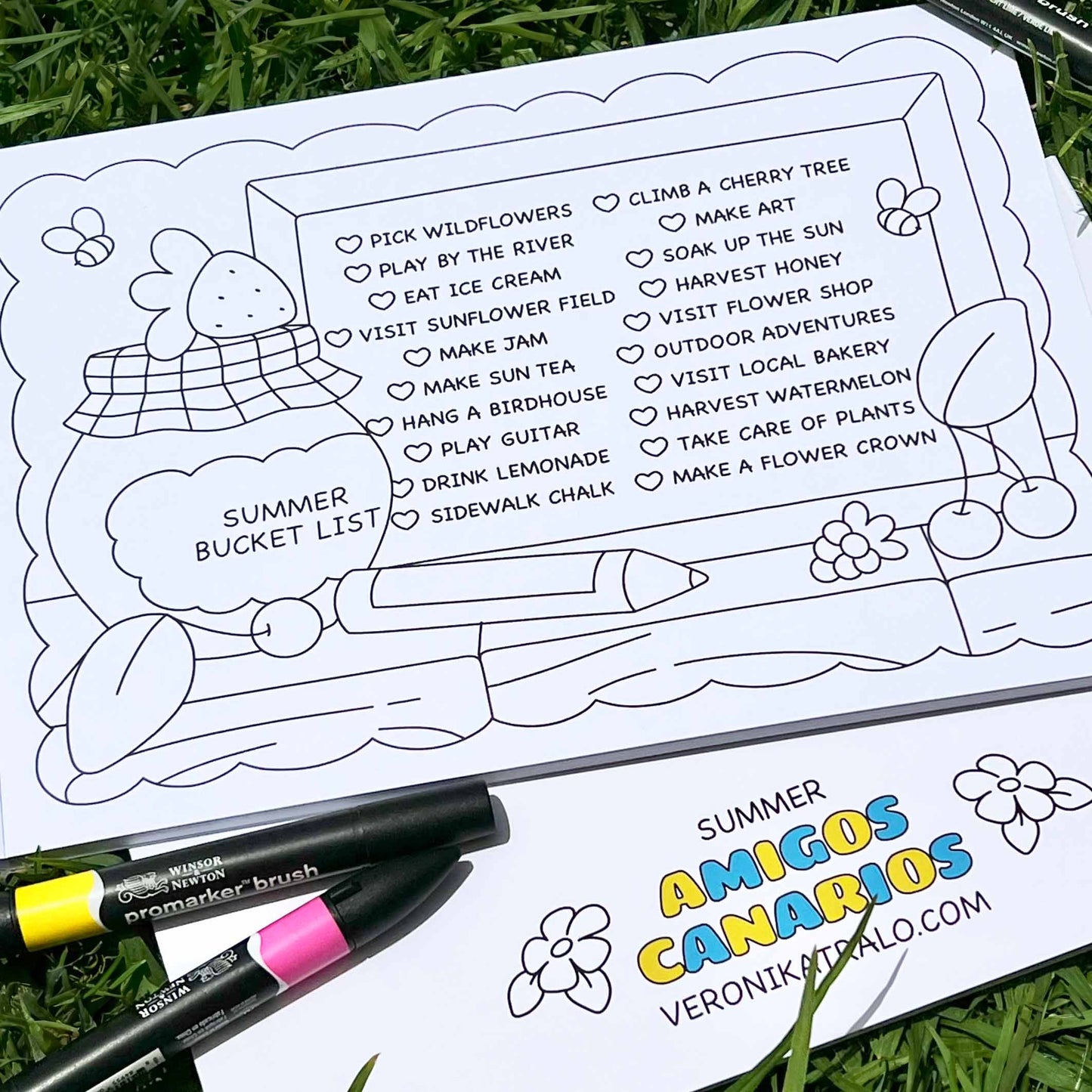 Amigos Canarios SUMMER colouring check list