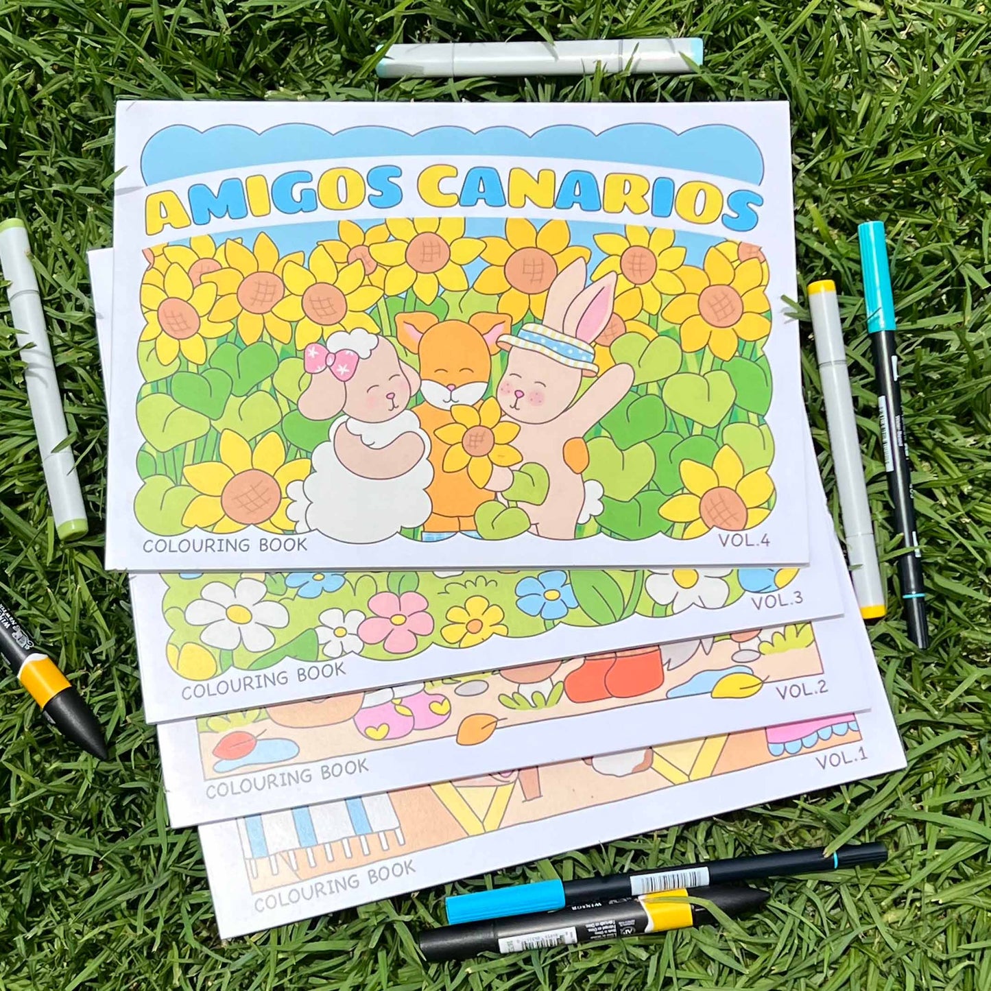 Amigos Canarios bundle of 4 adult coloring books