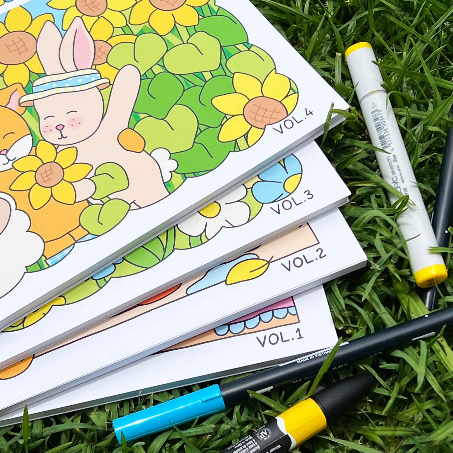 Amigos Canarios bundle of 4 adult coloring books by Veronika Tralo