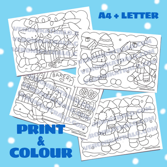 Winter Amigos Canarios Colouring pages