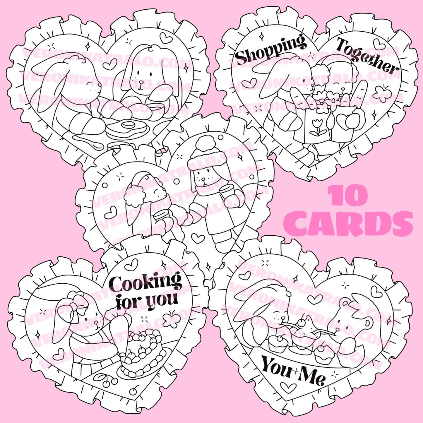 Amigos Canarios Valentines cards set