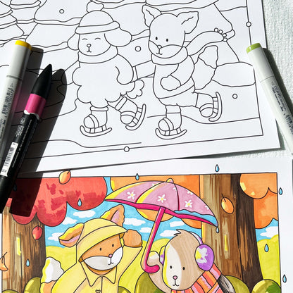 CUTE & COZY Amigos Canarios adult coloring book Vol.2 finished