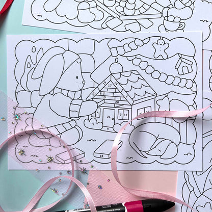 Amigos Canarios alcohol markers coloring pages set