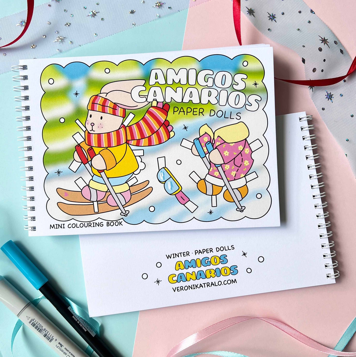 Amigos Canarios paperdolls winter coloring book