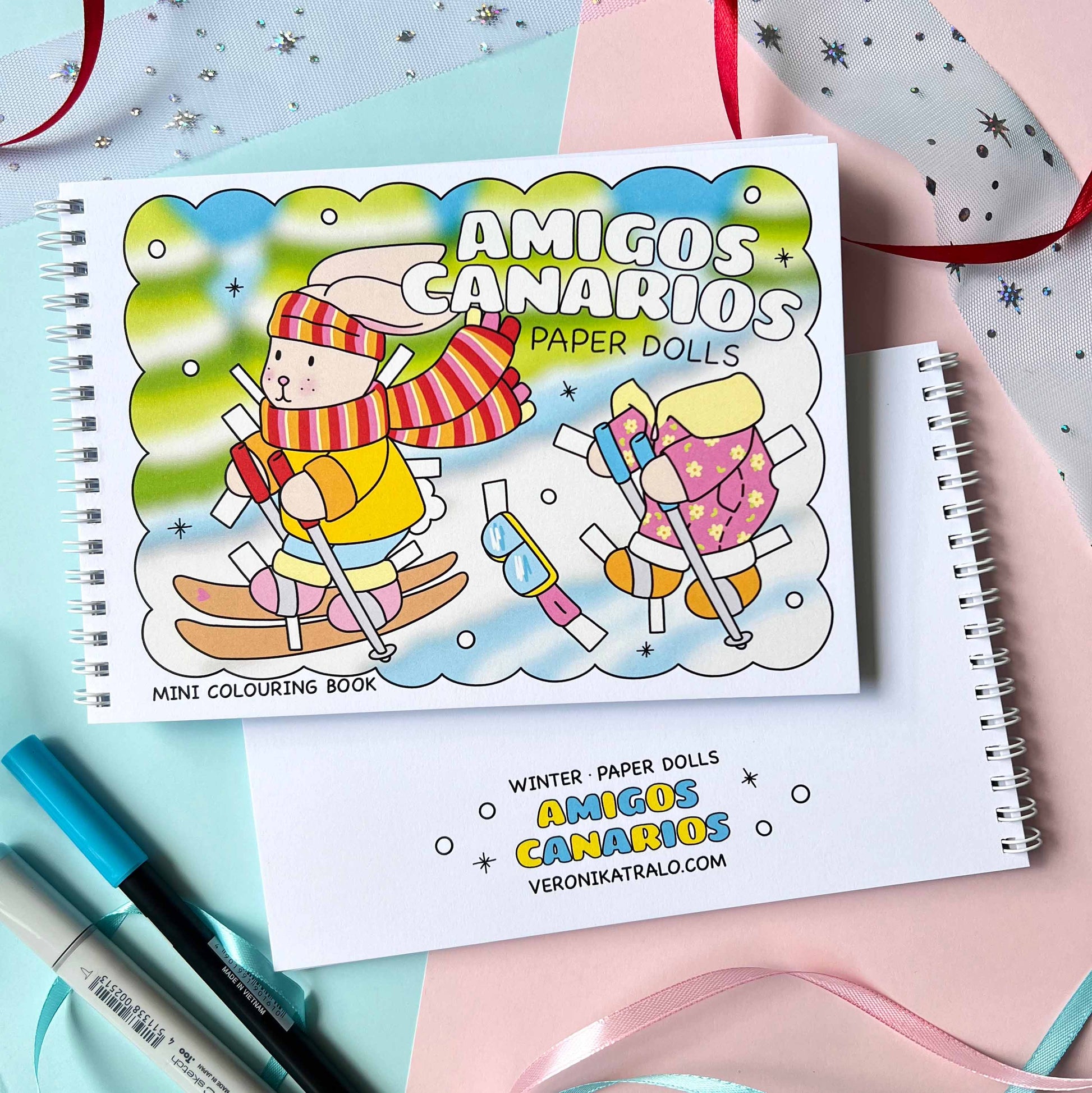 Amigos Canarios paperdolls winter coloring book