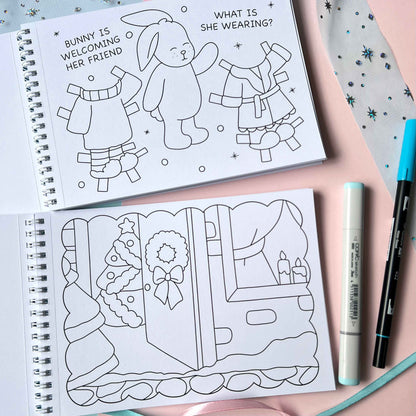 Amigos Canarios paperdolls winter colouring book