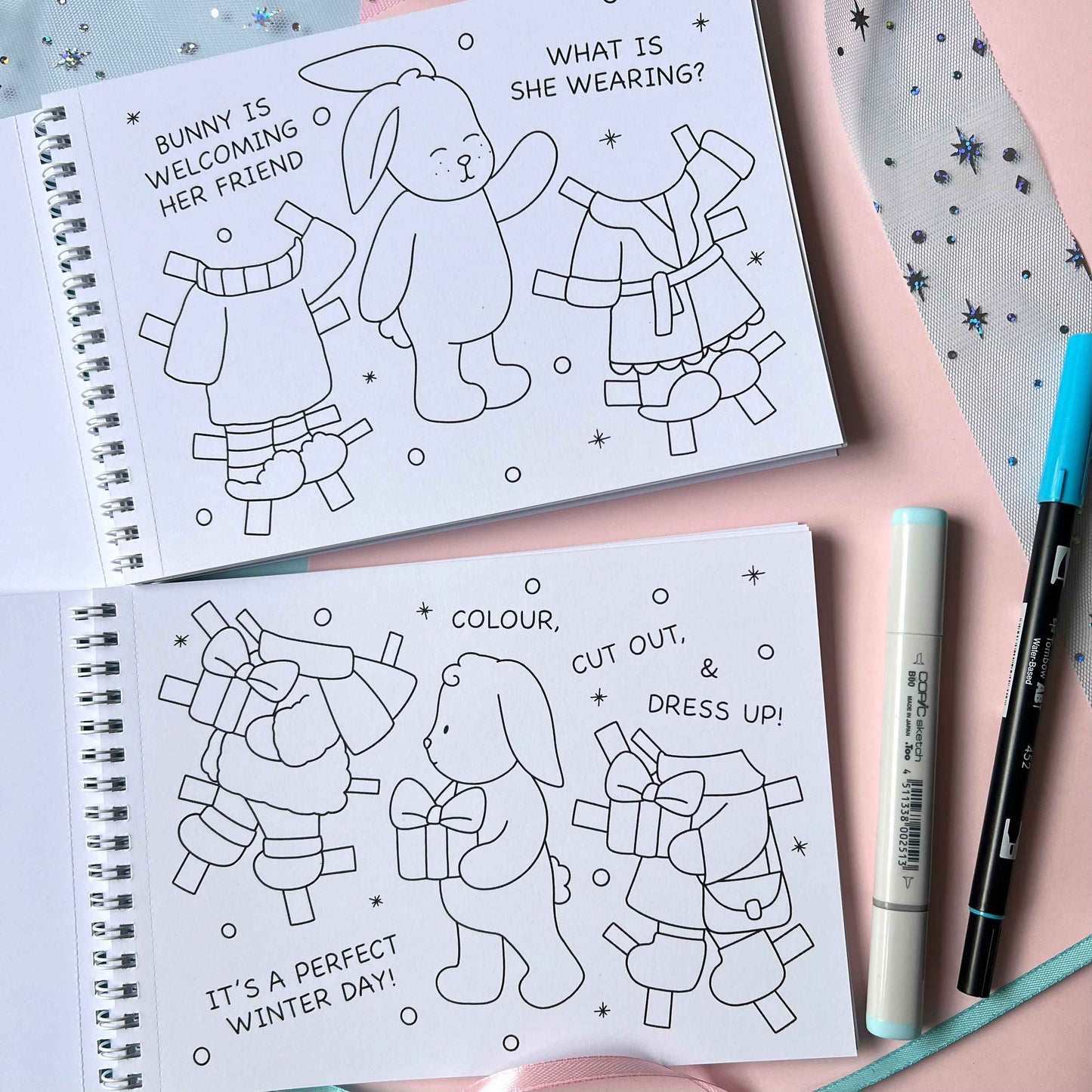 Amigos Canarios paperdolls coloring book pages cut outs