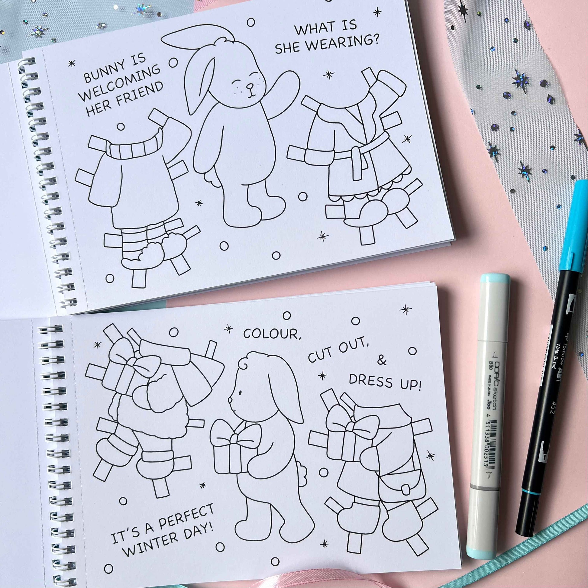 Amigos Canarios paperdolls coloring book pages cut outs