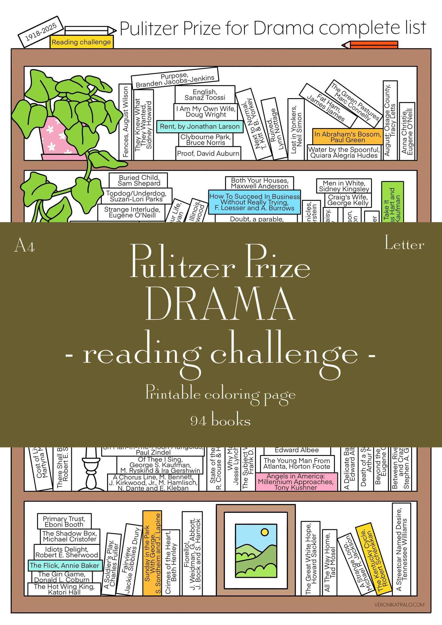 Pulitzer Prize for DRAMA reading challenge 1918-2025 digital download