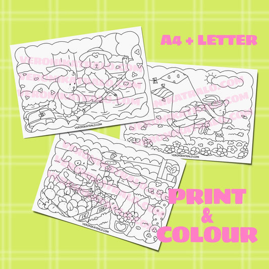 spring amigos canarios colouring pages