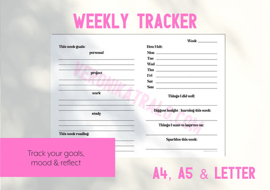 Printable Weekly Tracker | A4, A5 & LETTER