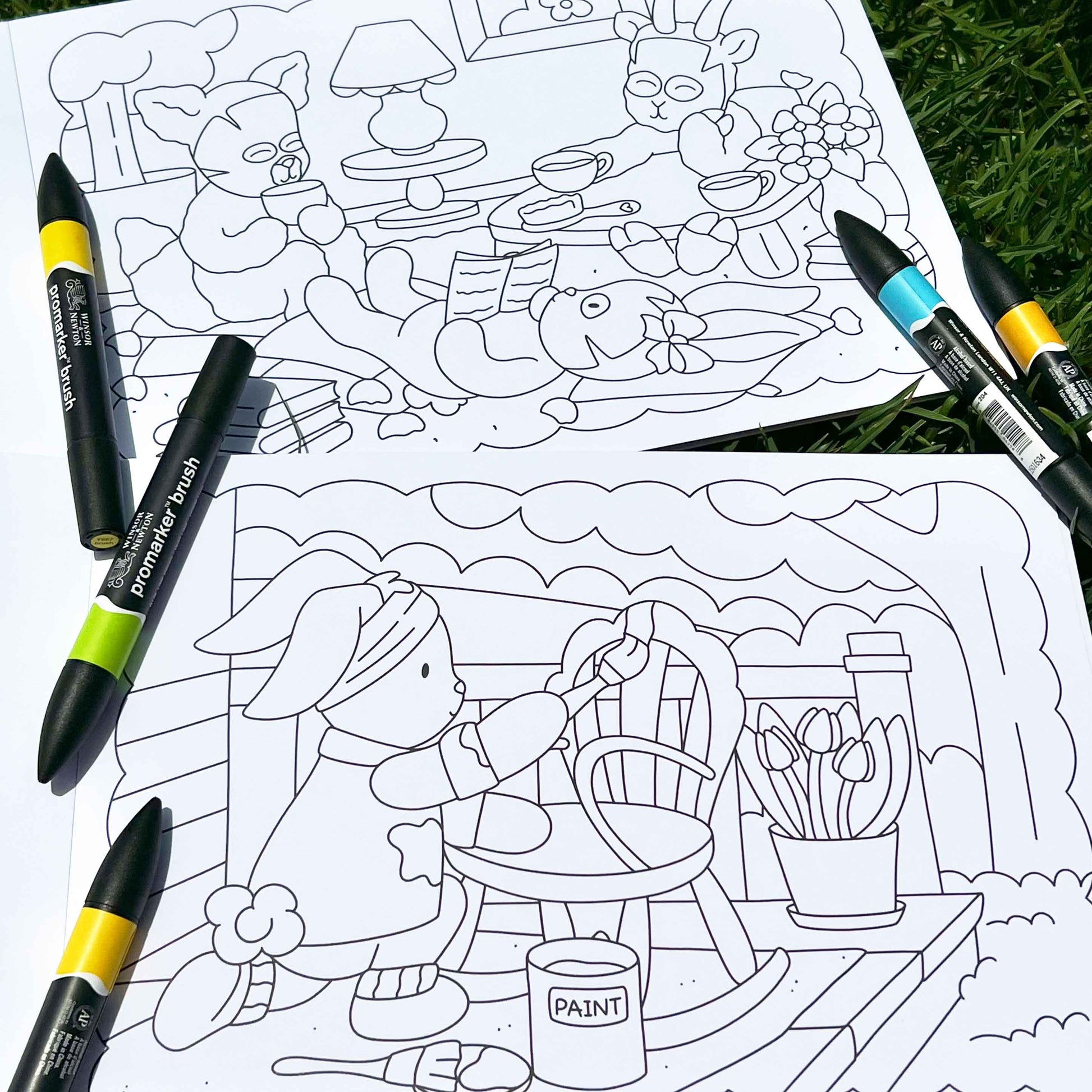Amigos Canarios adult coloring book SPRING pages 