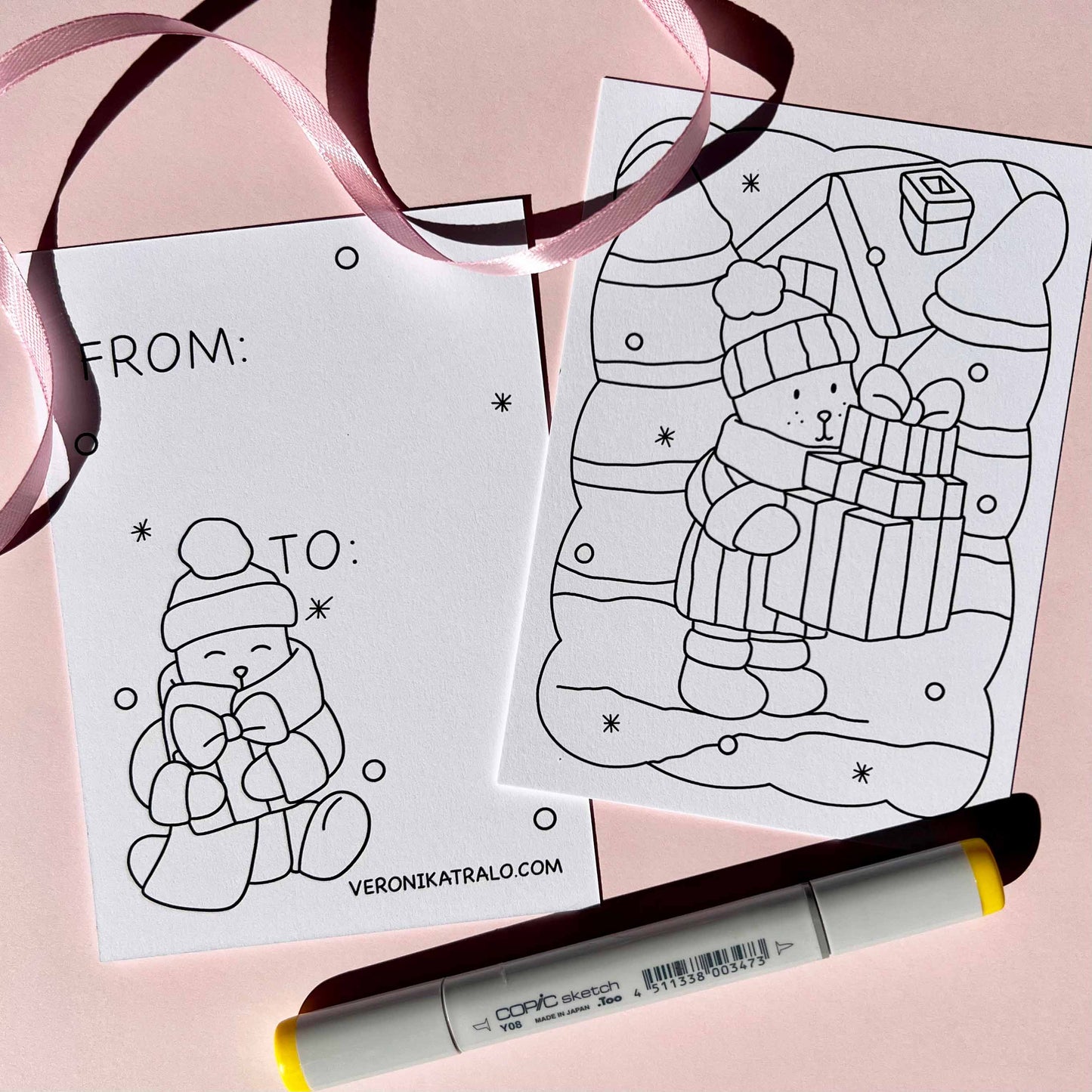 Amigos Canarios colouring cards winter set