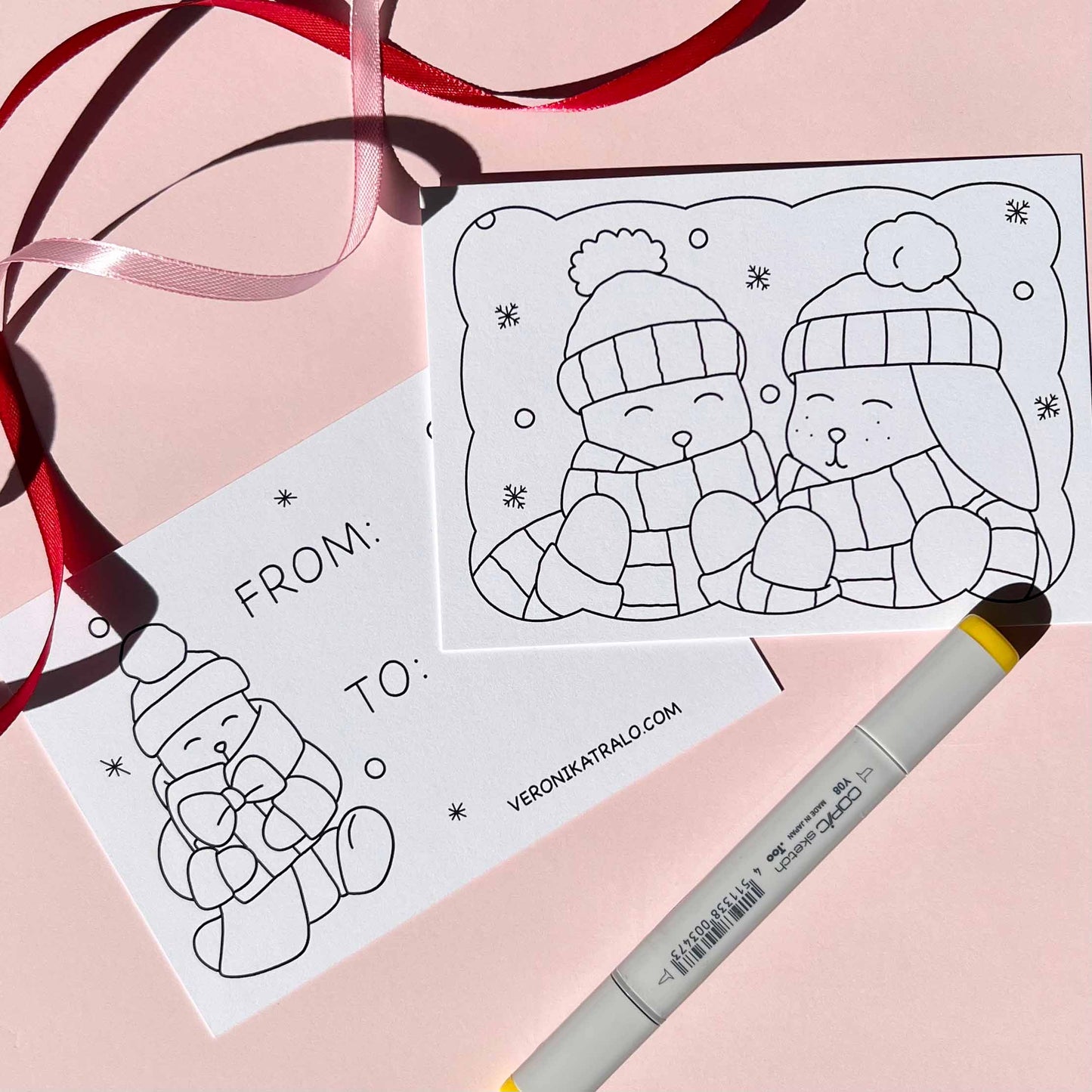 Amigos Canarios colouring cards winter set