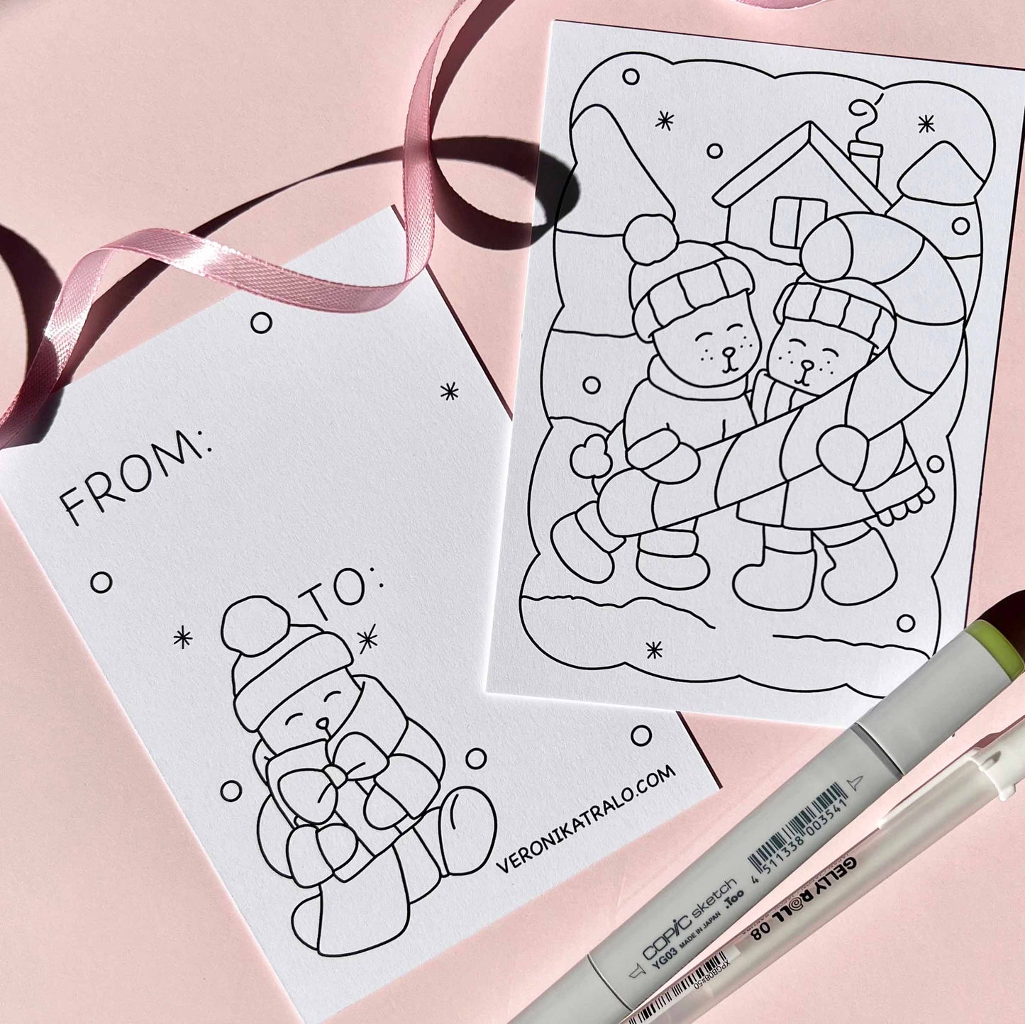 Amigos Canarios colouring cards winter set