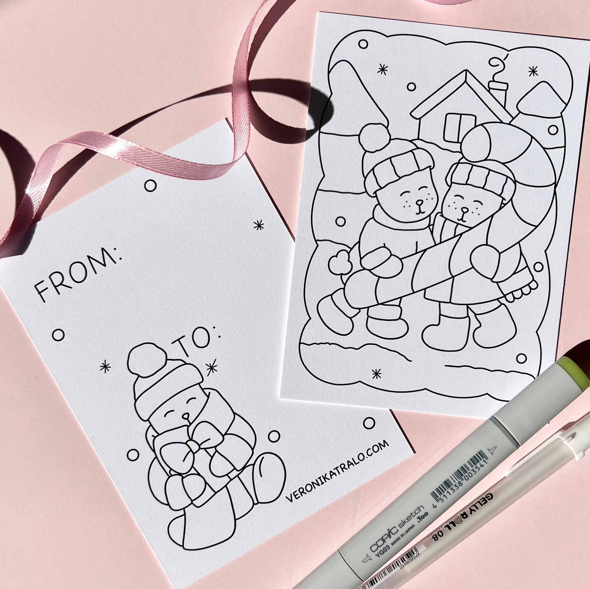 Amigos Canarios colouring cards winter set