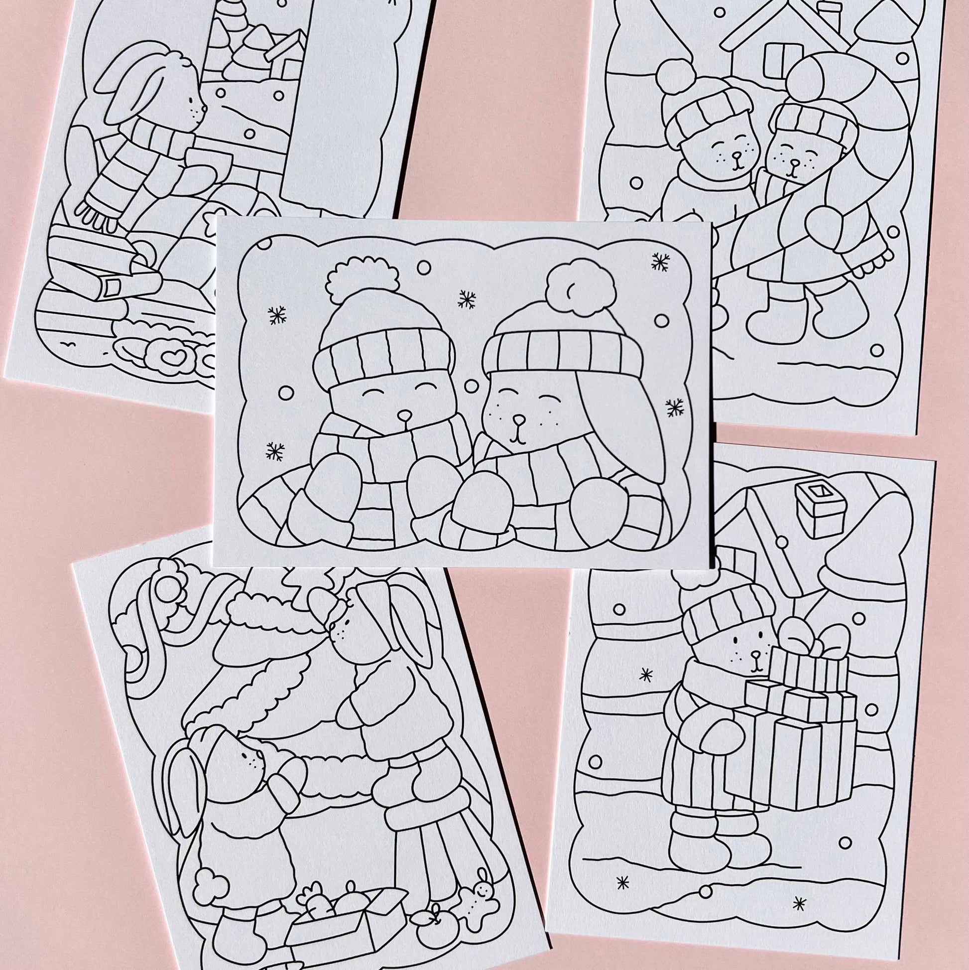 Amigos Canarios colouring cards winter set