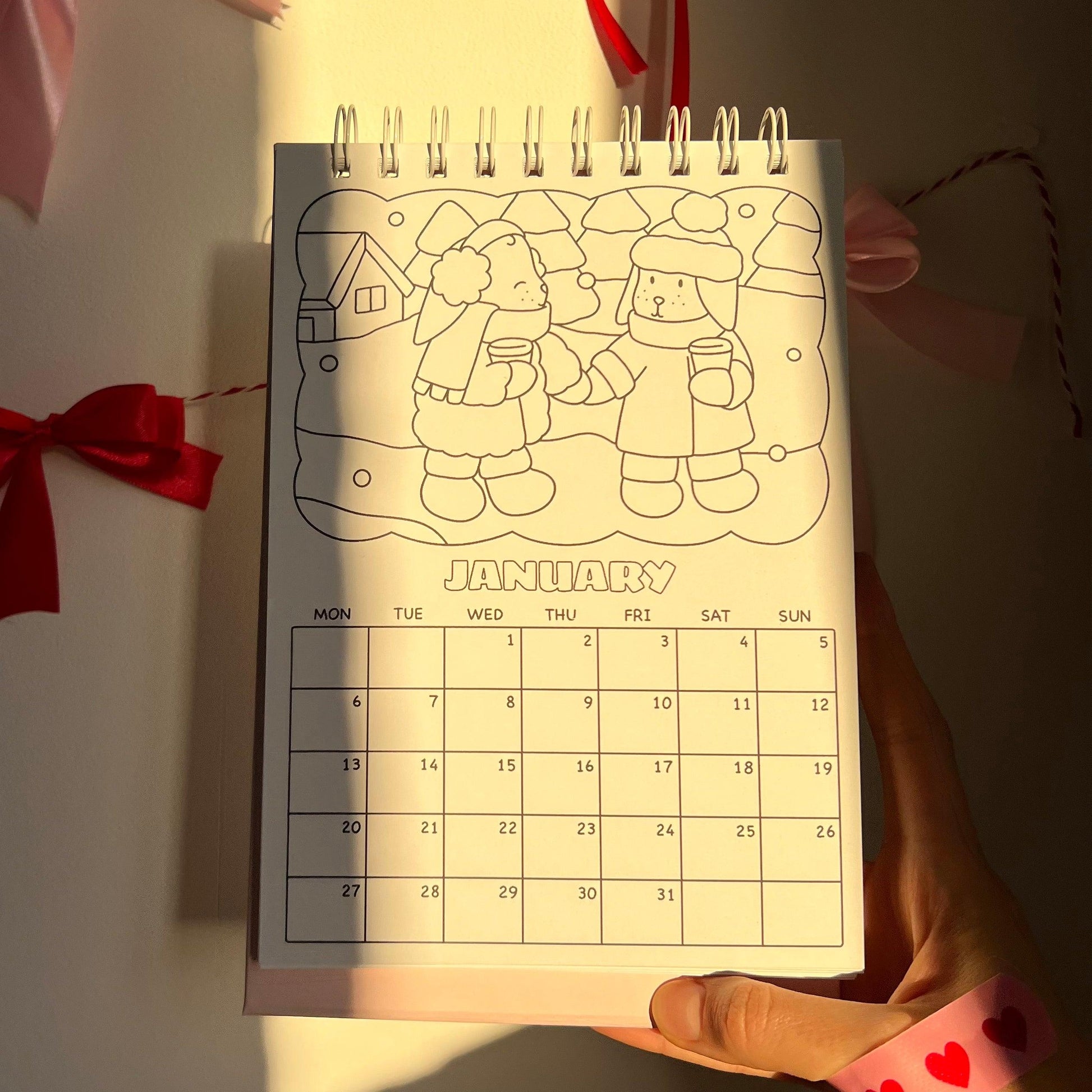 amigos canarios colouring calendar january