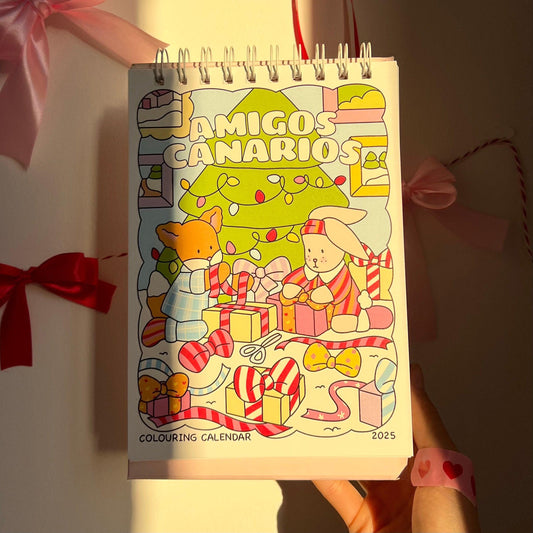 amigos canarios colouring calendar sunset