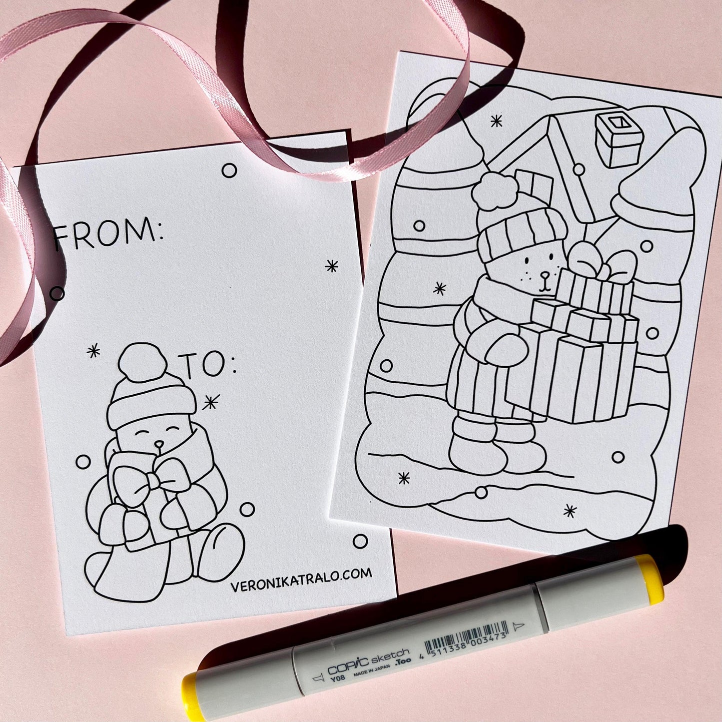 amigos canarios colouring cards by Veronika Tralo
