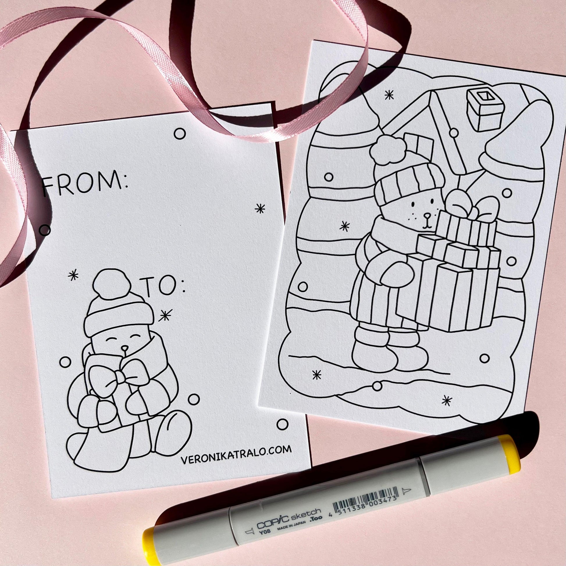 amigos canarios colouring cards by Veronika Tralo