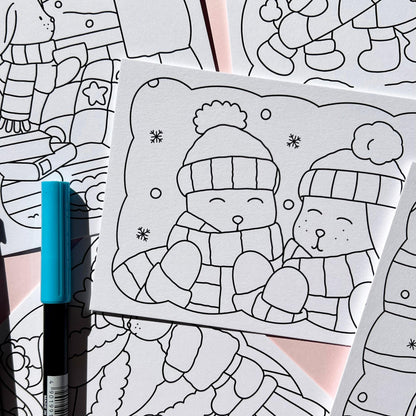 amigos canarios colouring cards close up