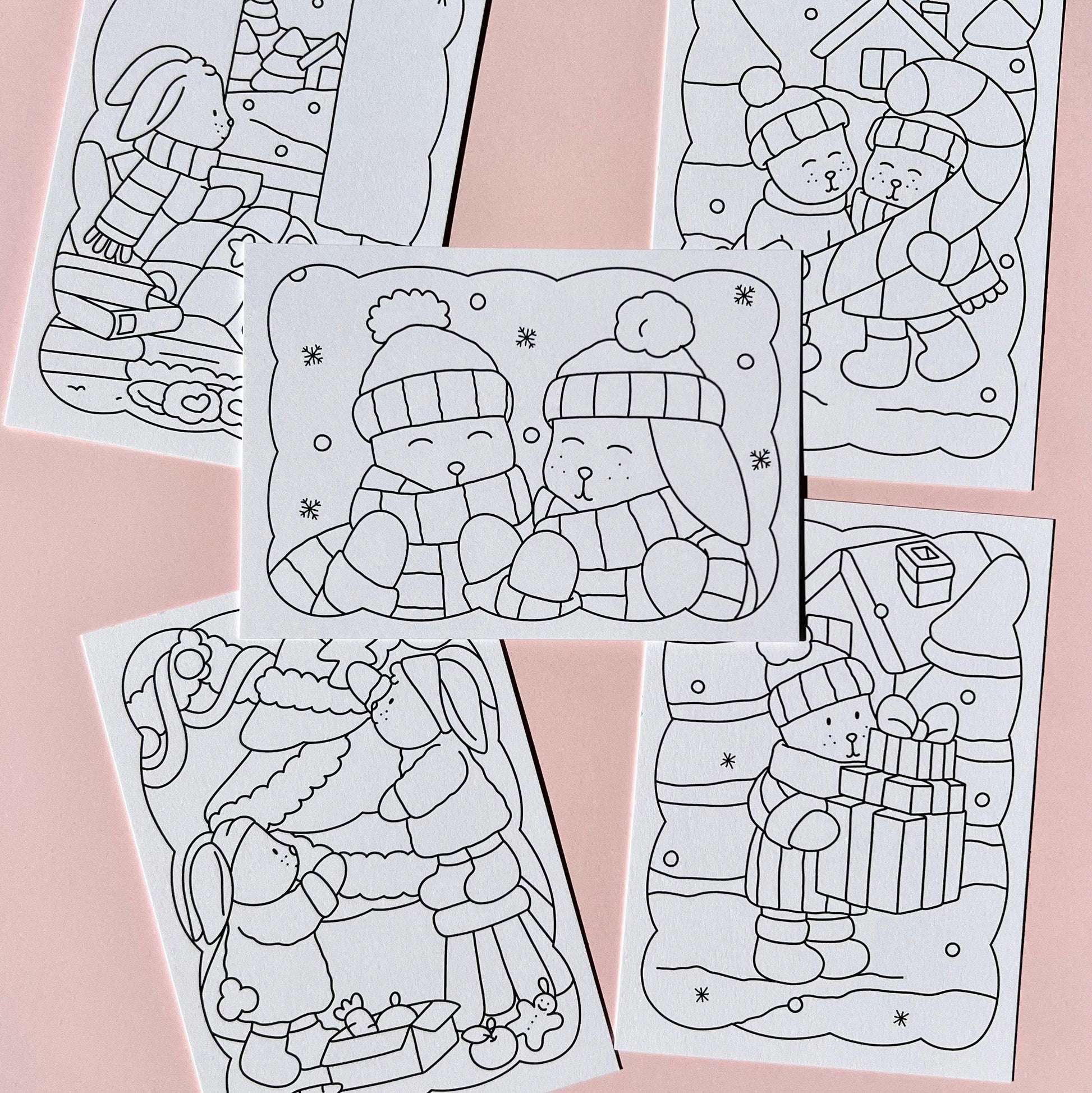 amigos canarios colouring cards winter set