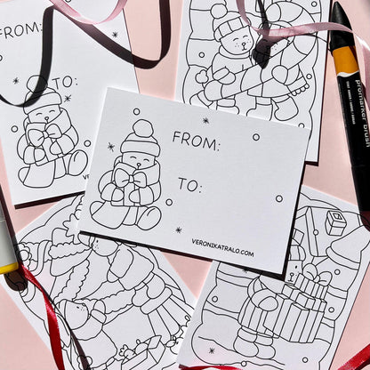 amigos canarios colouring cards winter