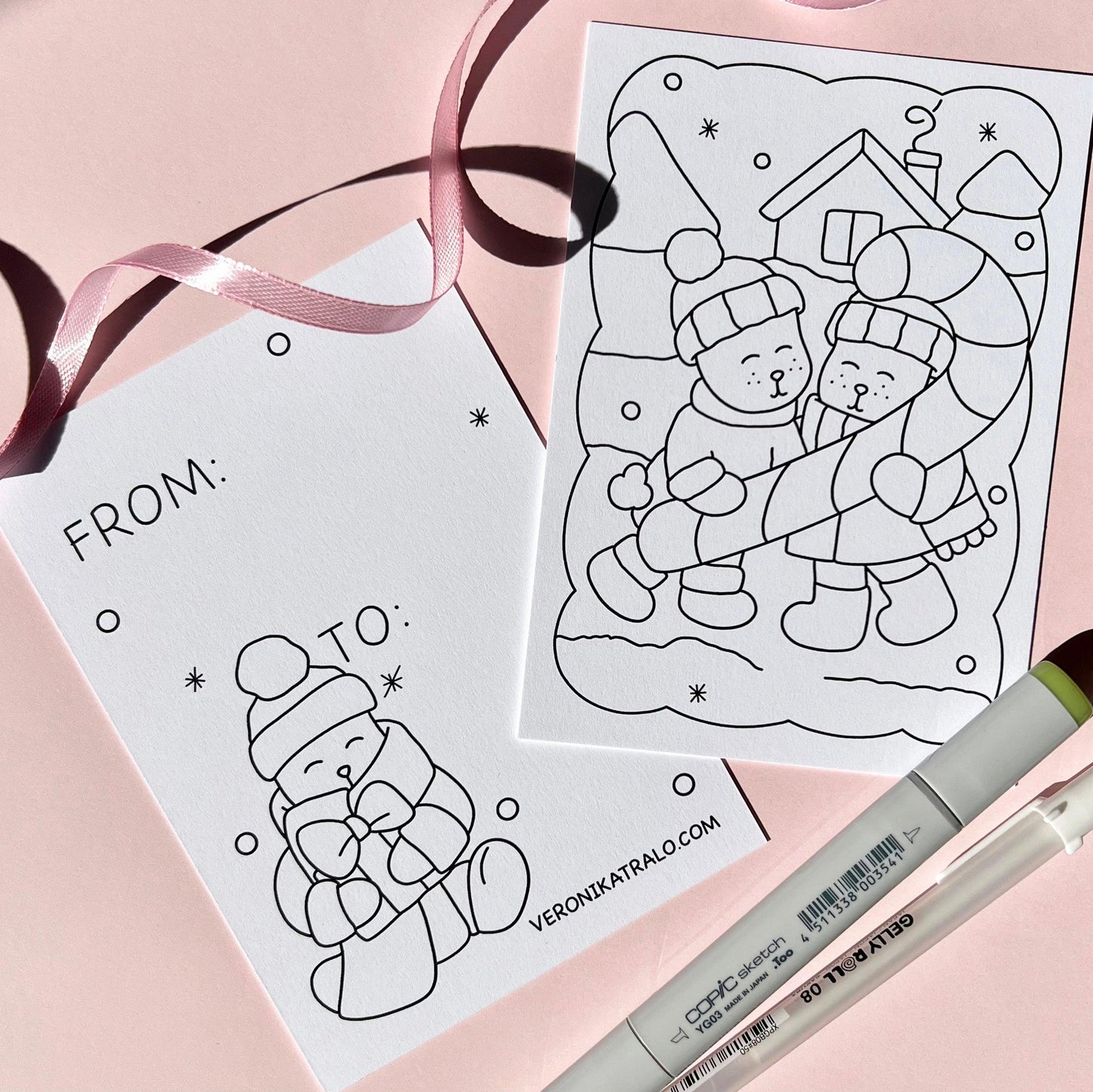 amigos canarios colouring cards winter set