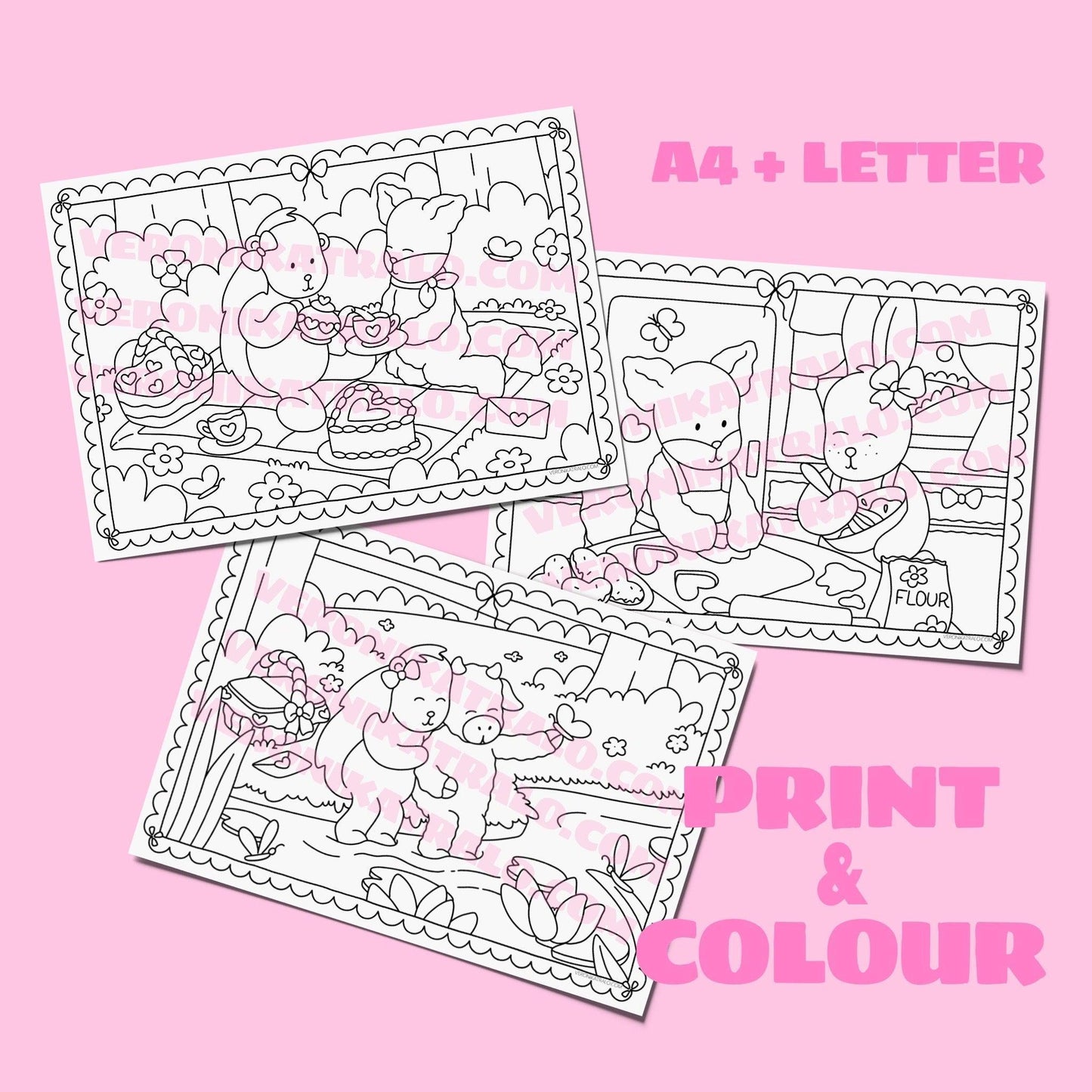 Digital download • Valentine's Day Colouring pages 💖✨ - amigoscanarios