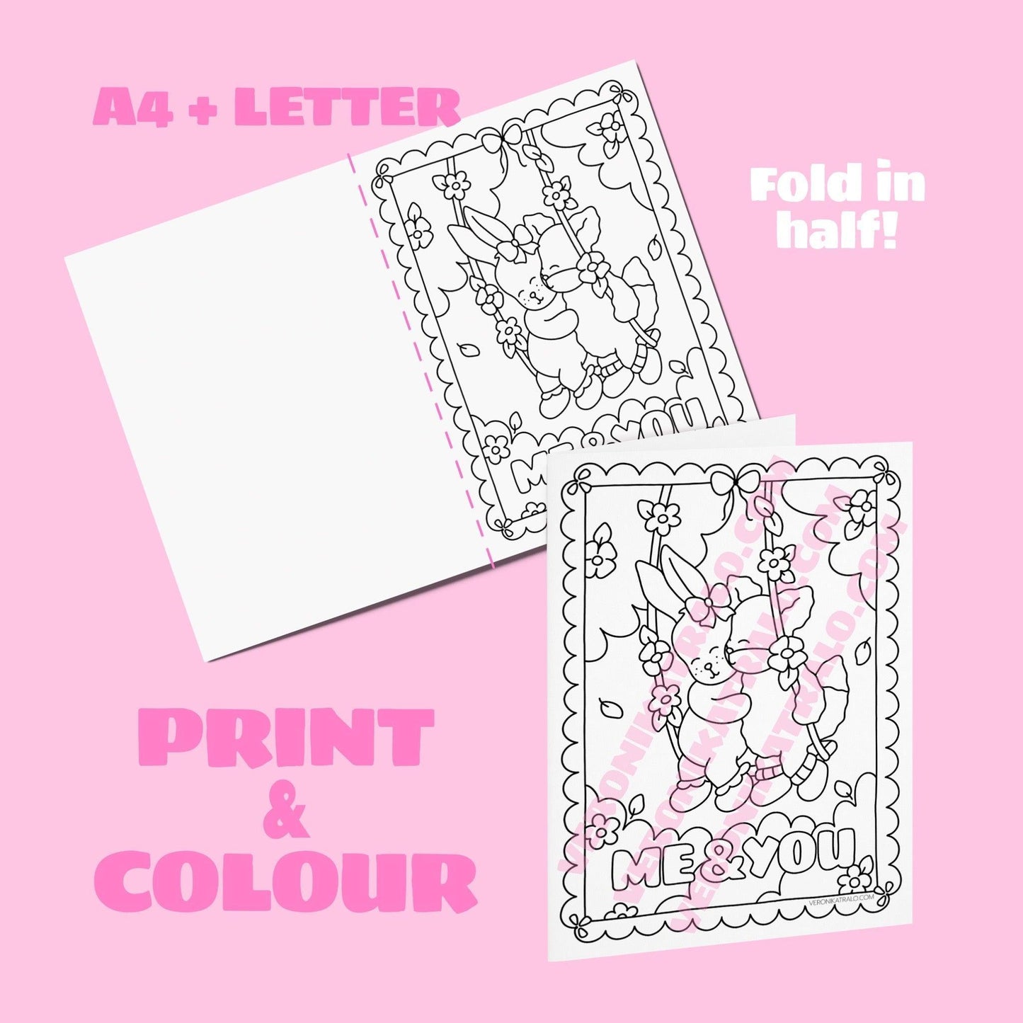 Digital download • Valentine's Day Foldable Colouring card 💖✨ - amigoscanarios