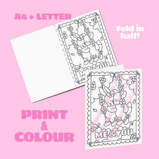 Digital download • Valentine's Day Foldable Colouring card 💖✨ - amigoscanarios